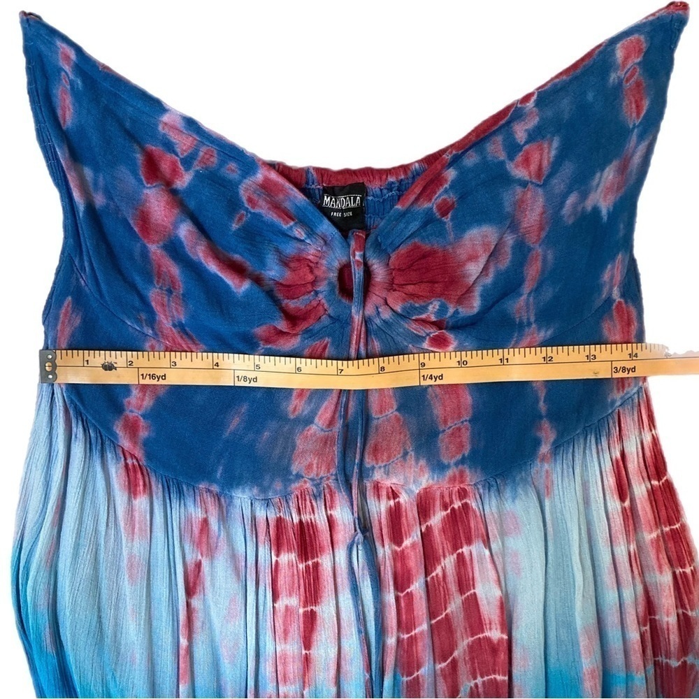 Mandala multicolor tie dye maxi dress for festival - Picture 3 of 5